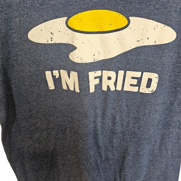 Mad Engine Shirt Graphic T Shirt Men L Blue I'm Fried Short Sleeve Shirt Casual - Picture 3 of 6